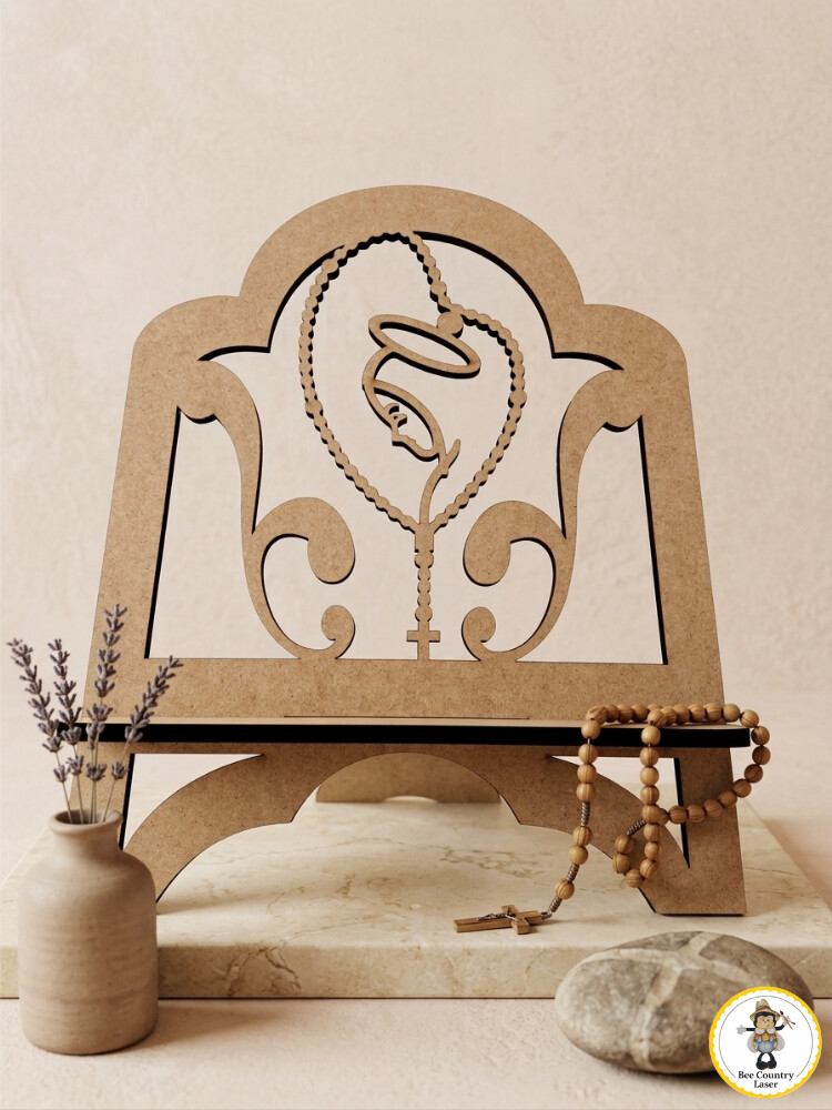 Porta Bíblia Terço em MDF Cru para Artesanato e Decoração