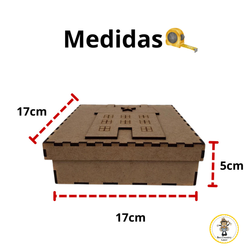 Caixa Casinha Primitiva em MDF Cru para Pintura e Decoração