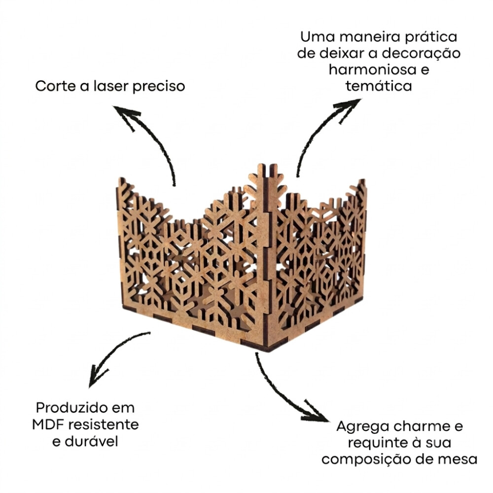 Porta Guardanapo Flocos de Neve