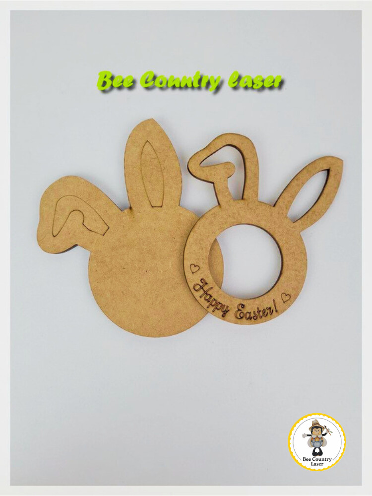 Porta Vela Happy Easter em MDF Cru para Decoração de Páscoa