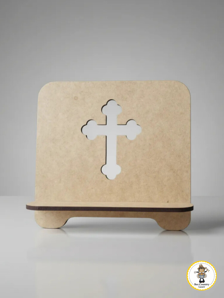 Porta Bíblia Crucifixo em MDF Cru para Artesanato e Decoração
