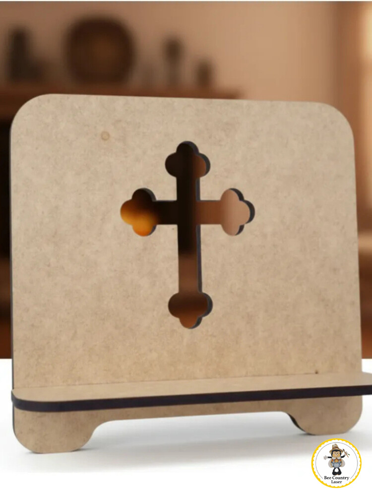 Porta Bíblia Crucifixo em MDF Cru para Artesanato e Decoração