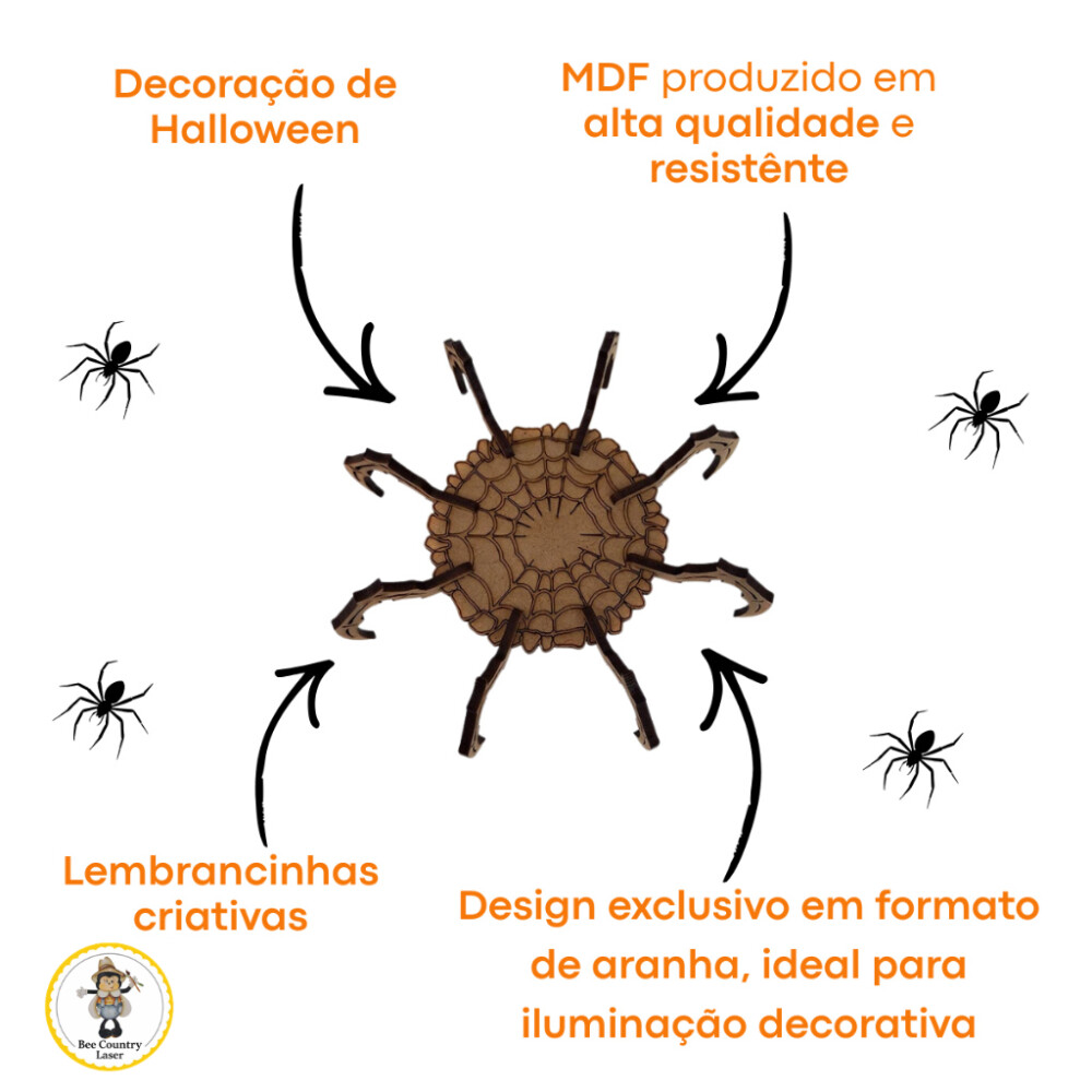 Porta Velas Aranha mdf cru kit