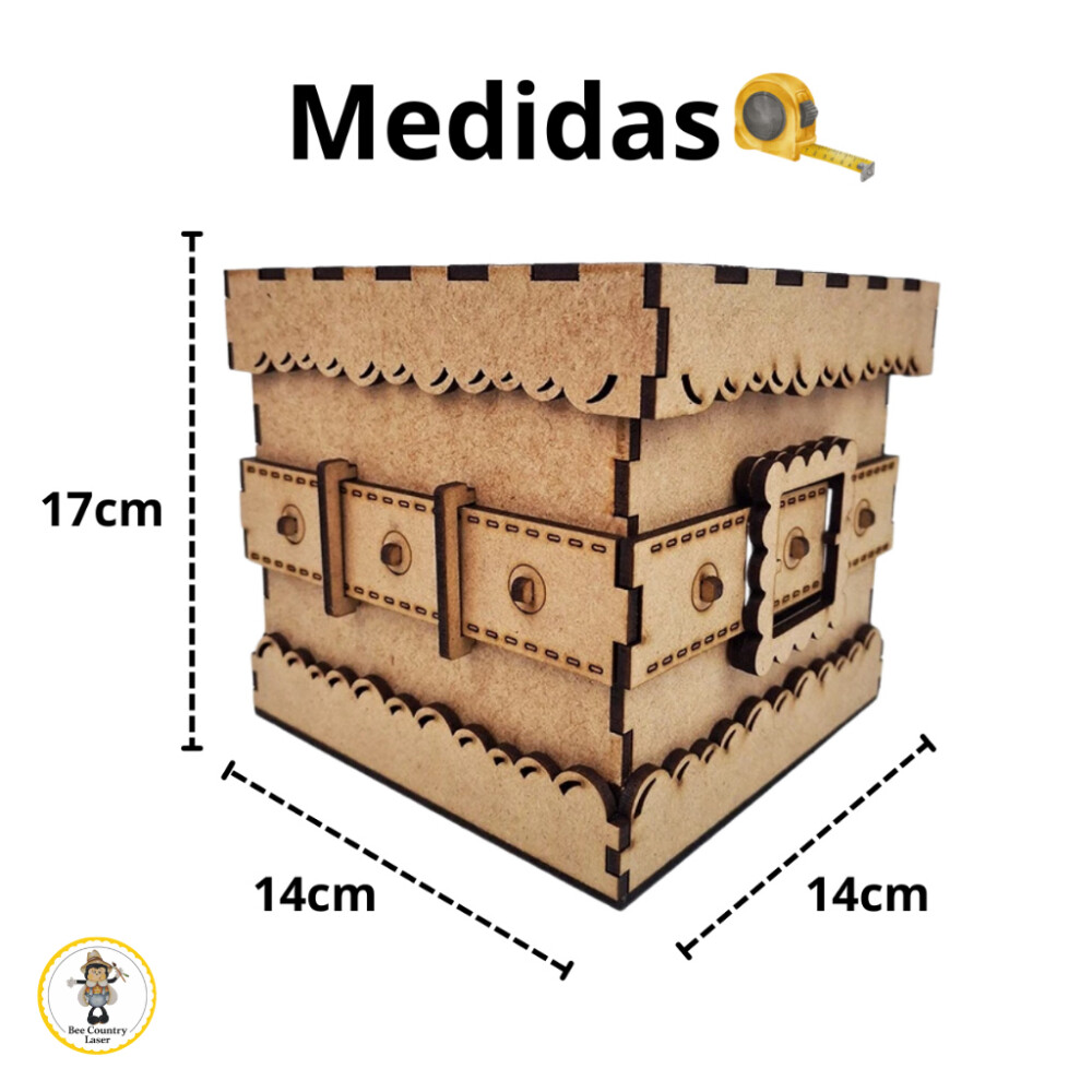 Caixa Tampa de Sapato Noel em MDF Cru para Artesanato