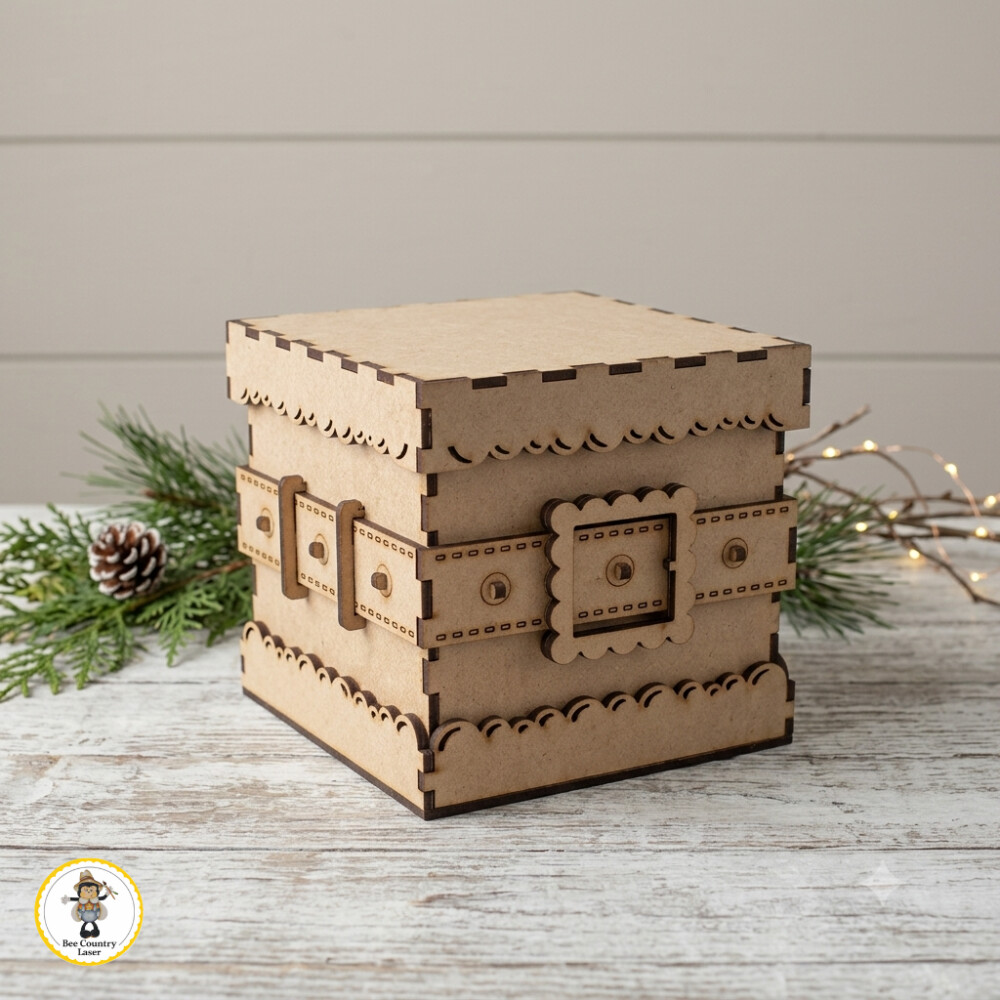 Caixa Tampa de Sapato Noel em MDF Cru para Artesanato