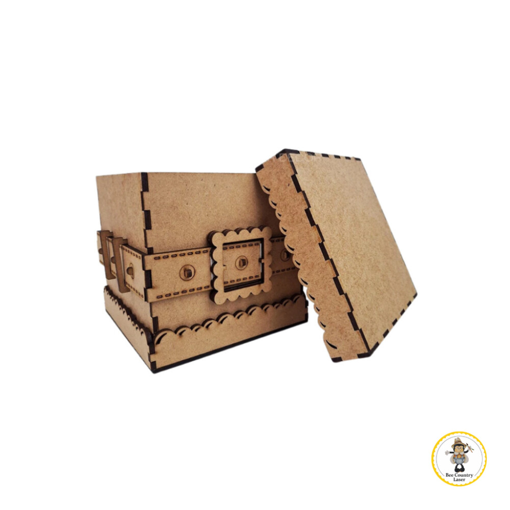 Caixa Tampa de Sapato Noel em MDF Cru para Artesanato
