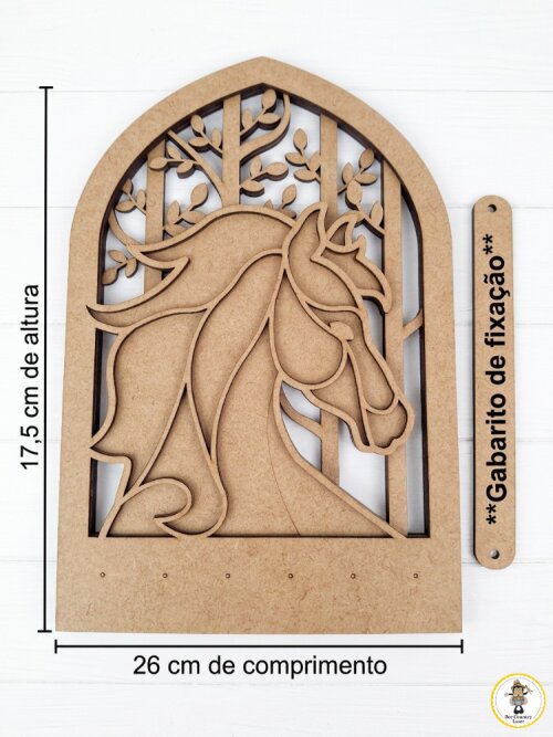 Porta Chaves Cavalo em MDF Cru para Artesanato e Pintura