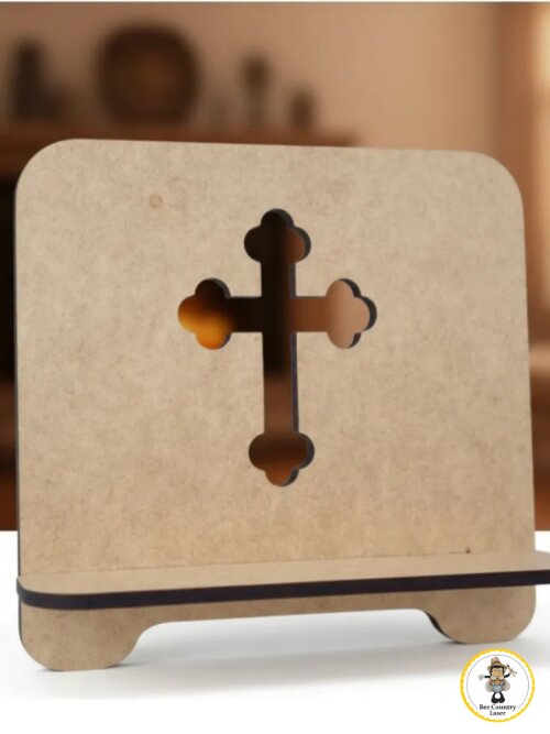 Porta Bíblia Crucifixo em MDF Cru para Artesanato e Decoração