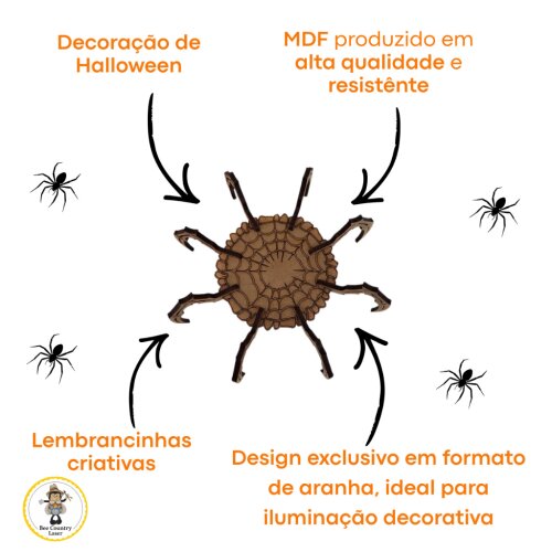Porta Velas Aranha mdf cru kit
