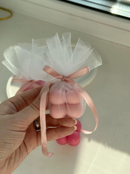 Mini Vela Bubble no Tule para Lembrancinha