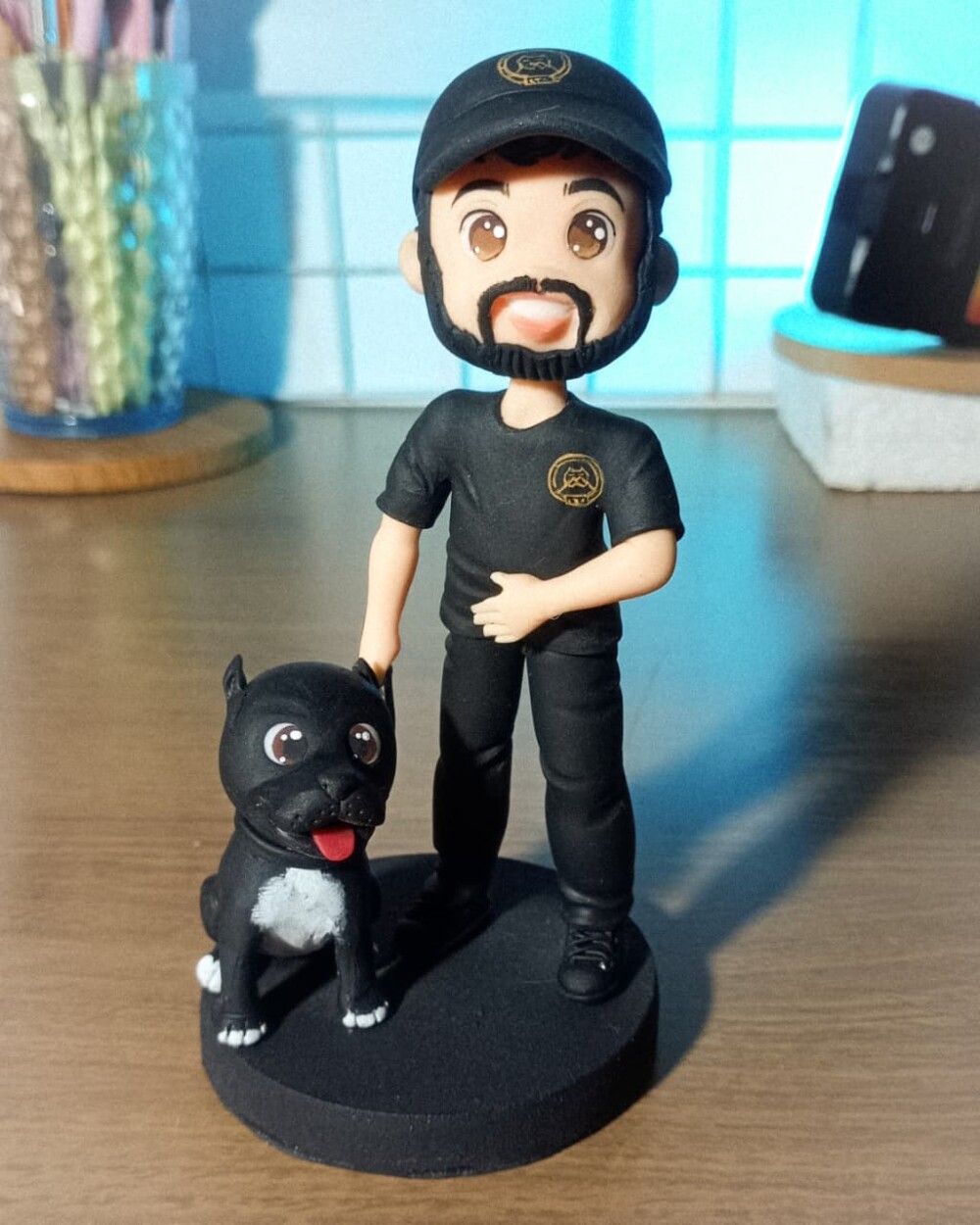 Miniatura Cartoon com Pet Personalizada em Biscuit