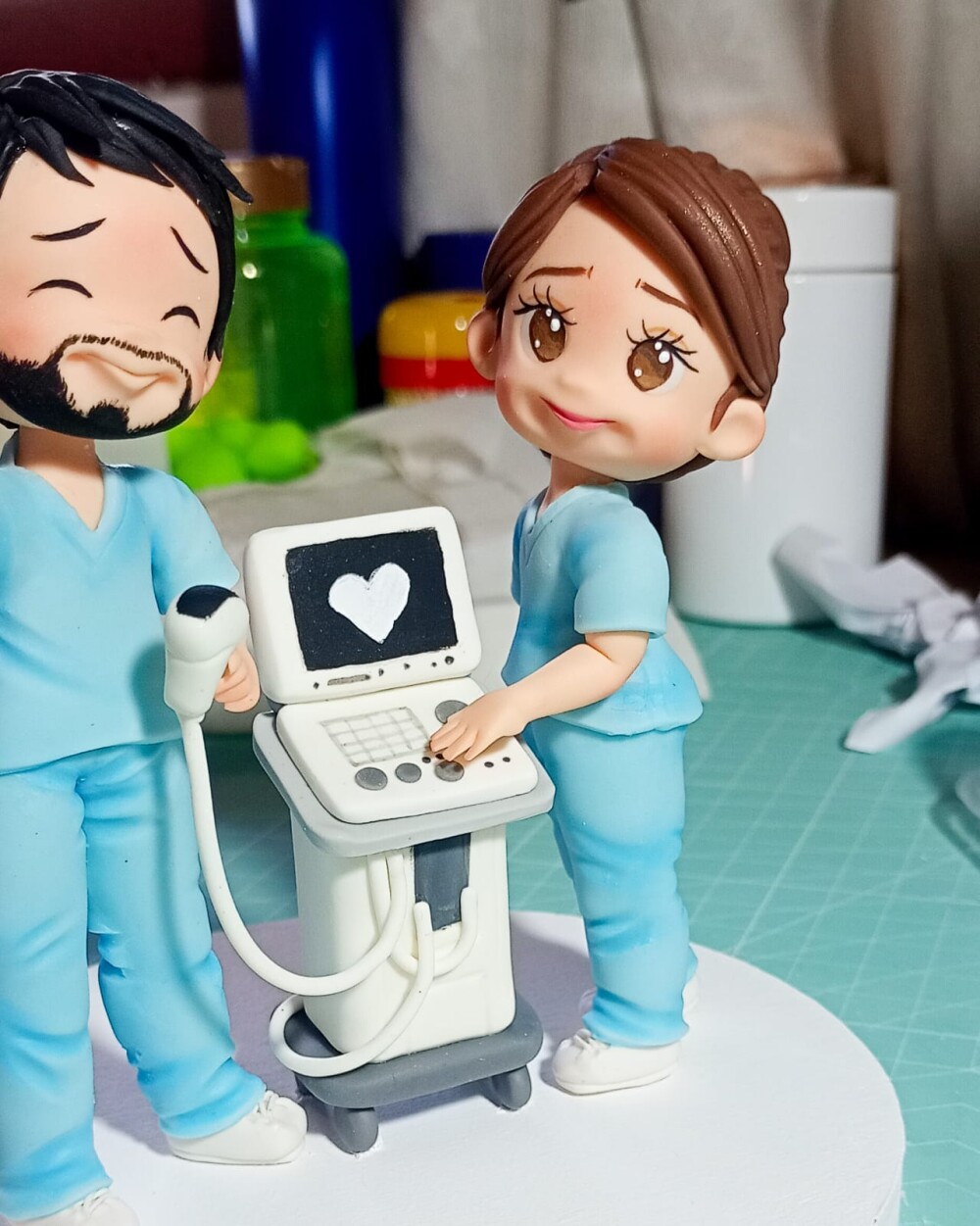 Miniatura Cartoon Casal Personalizada em Biscuit