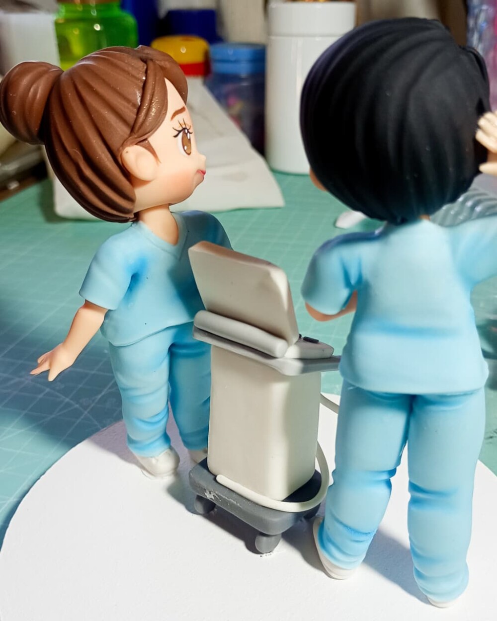 Miniatura Cartoon Casal Personalizada em Biscuit