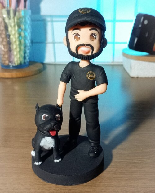 Miniatura Cartoon com Pet Personalizada em Biscuit
