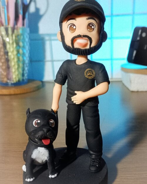 Miniatura Cartoon com Pet Personalizada em Biscuit
