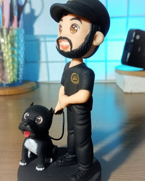 Miniatura Cartoon com Pet Personalizada em Biscuit