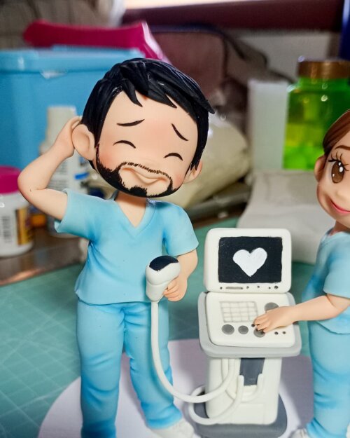 Miniatura Cartoon Casal Personalizada em Biscuit