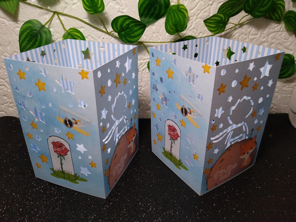 Lembrancinha Luminaria de papel 240g, Pequeno Principe SEM vela d