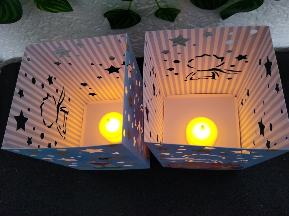 Lembrancinha Luminaria de papel 240g, Pequeno Principe SEM vela d
