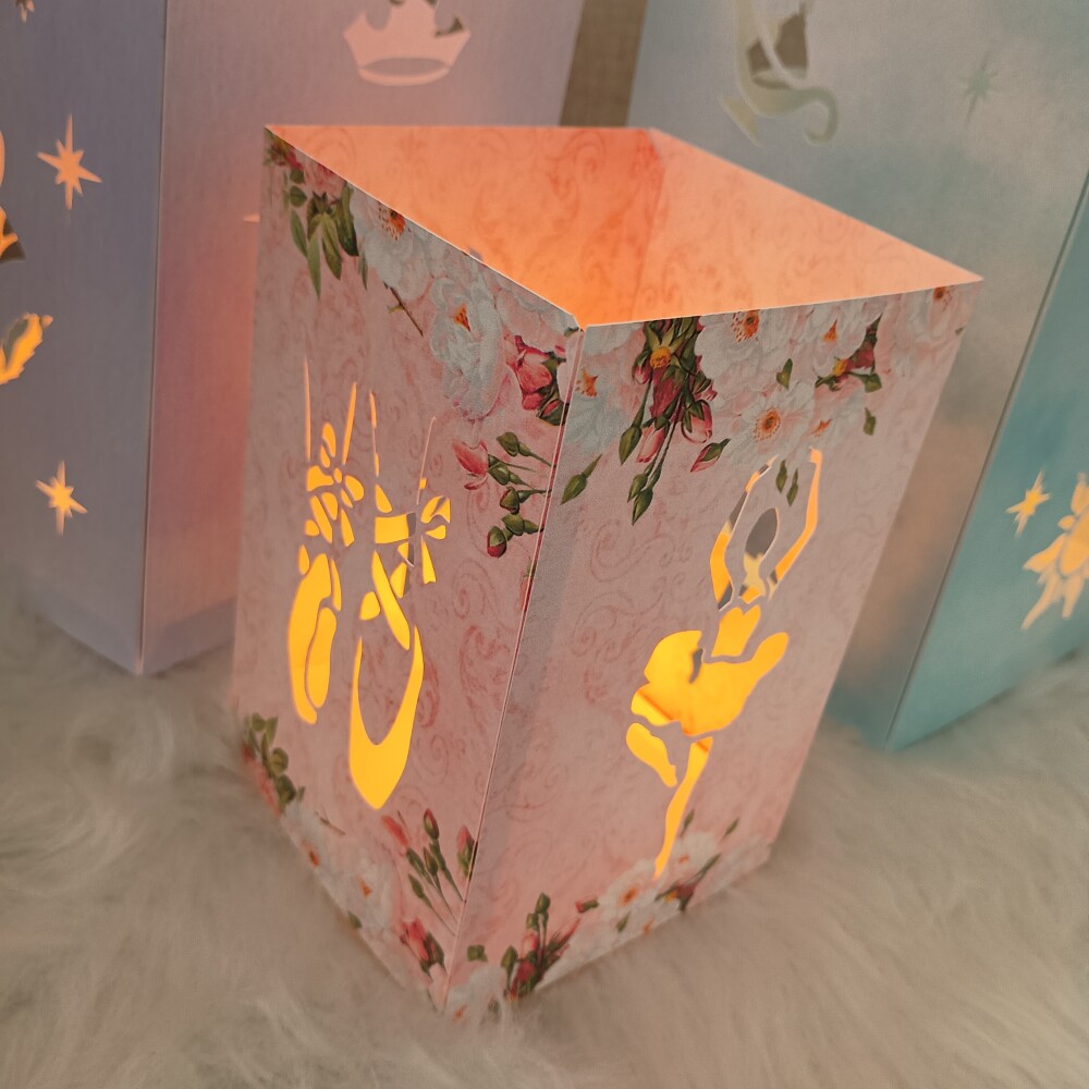 Lembrancinha Luminaria de papel 240g, Balé, Bailarina COM Vela d
