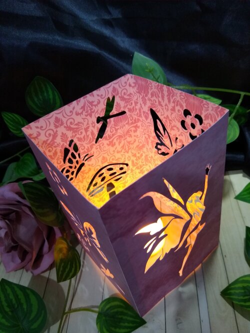 Lembrancinha Luminaria de papel 240g, Jardim Encantado, Borboleta