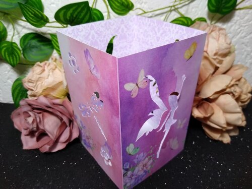 Lembrancinha Luminaria de papel 240g, Jardim Encantado, Borboleta