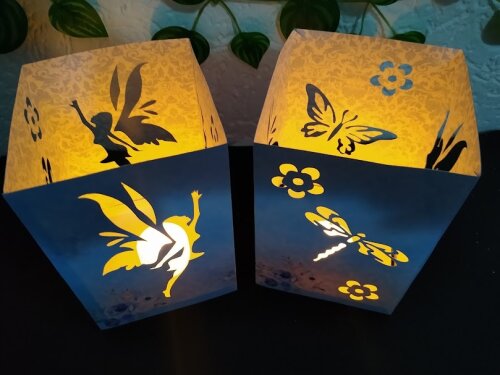Lembrancinha Luminaria de papel 240g, Jardim Encantado, Borboleta
