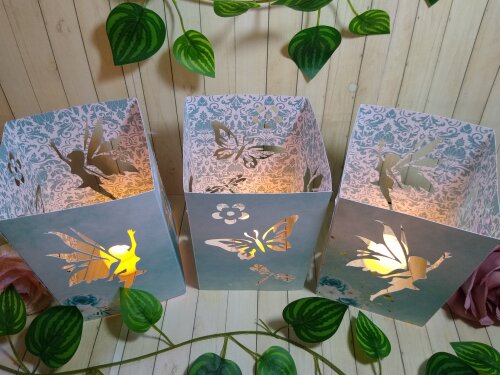 Lembrancinha Luminaria de papel 240g, Jardim Encantado, Borboleta
