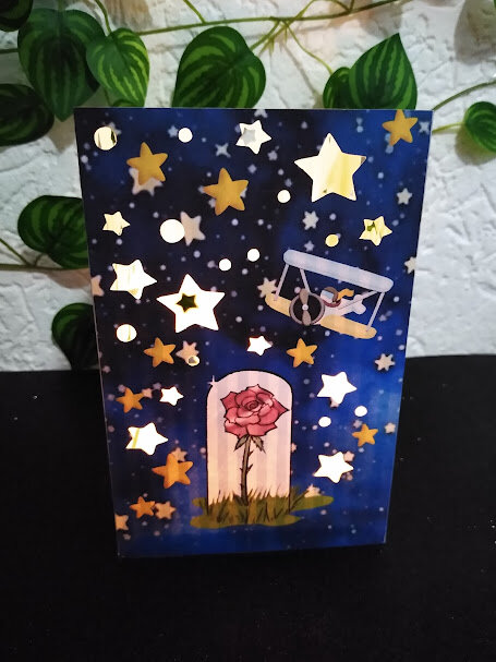 Lembrancinha Luminaria de papel 240g, Pequeno Principe SEM vela d
