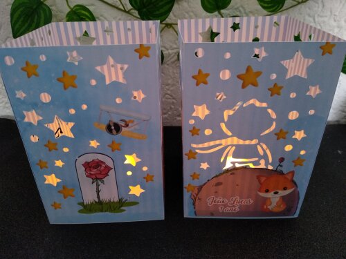 Lembrancinha Luminaria de papel 240g, Pequeno Principe SEM vela de led.