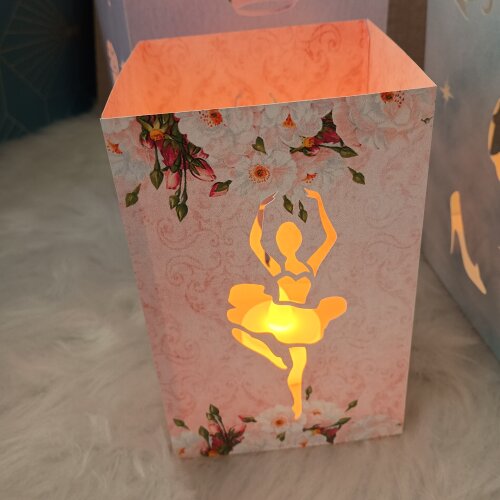 Lembrancinha Luminaria de papel 240g, Balé, Bailarina COM Vela d