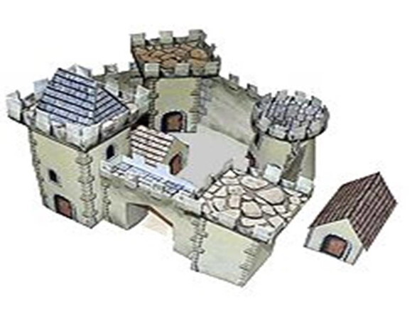 Arquivo de Corte 3d : Castelo medieval em papel/ Papercraft.