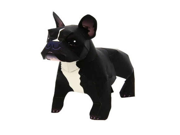 Arquivo de Corte 3d Bulldog Francês de papel em PDF.