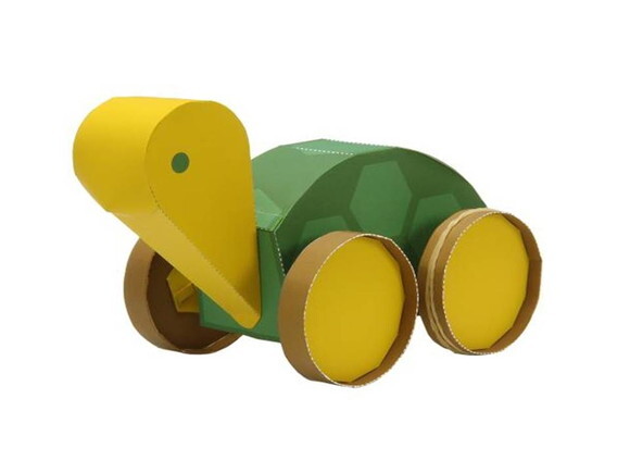 Arquivo de Corte 3d Tartaruga infantil de papel.