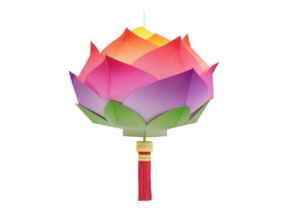 Arquivo de Corte Lanterna de lótus Decorativa de papel.