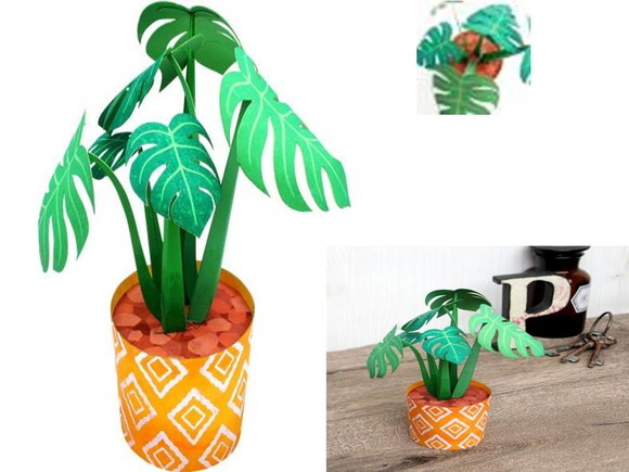 Arquivo de Corte Planta ornamental Costela-de-adão de papel.