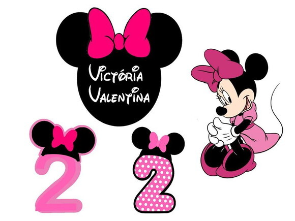 Arquivo Digital Topo de Bolo da Minnie 2 -Studio.