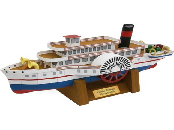 Barco a vapor (roda lateral) / Papercraft Digital.