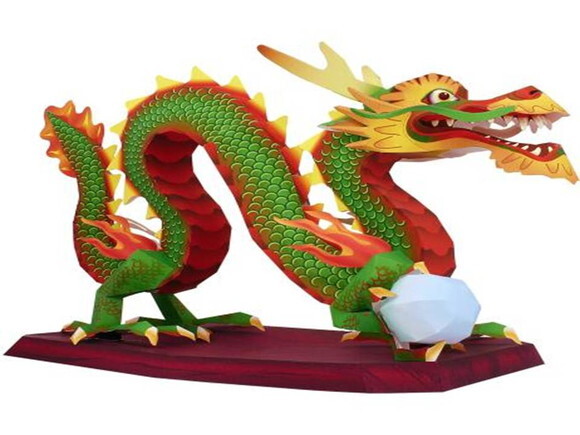 Dragão chinês / Papercraft Digital 3D.