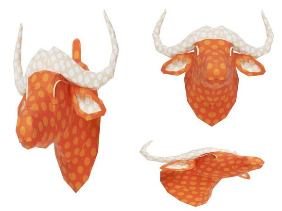 Escultura De Parede Vaca de papel/ Papercraft 3d.