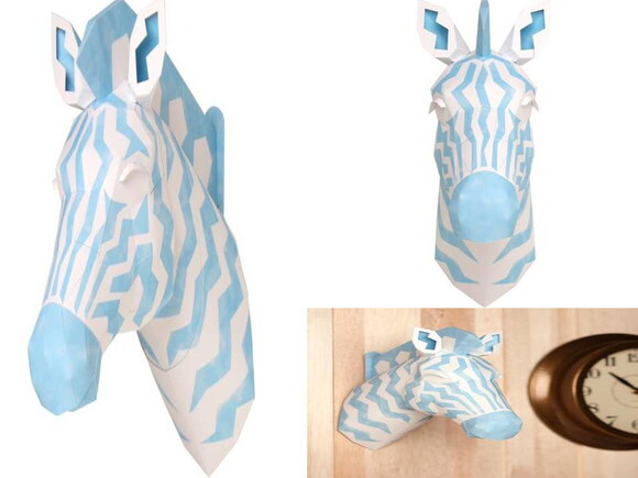 Escultura De Parede Zebra de papel/ Papercraft 3d.