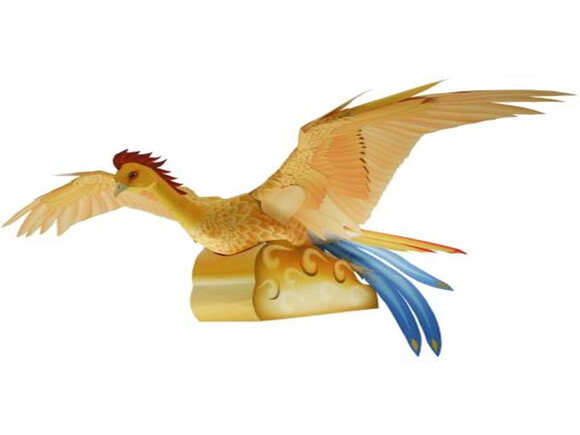 Fênix chinesa de papel / Papercraft digital.