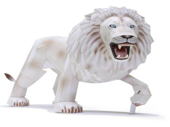 Leão branco Macho/ Papercraft Digital.