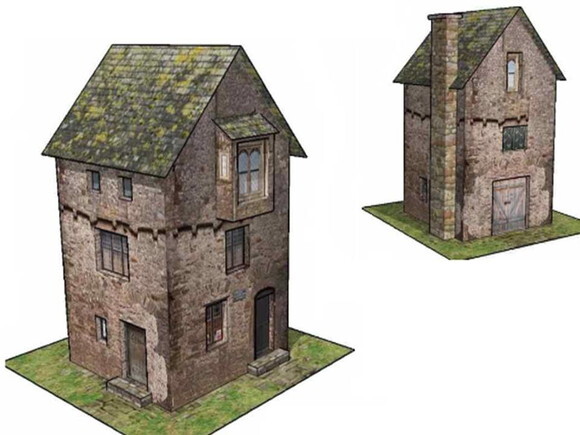 Maquete de papel : Casa antiga de pedra / Papercraft.