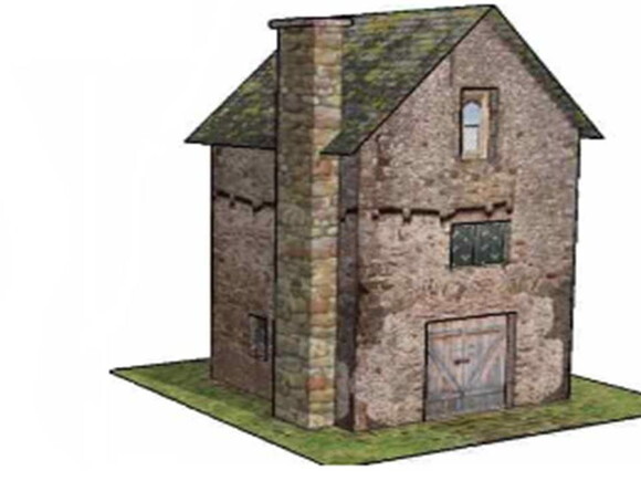 Maquete de papel : Casa antiga de pedra / Papercraft.