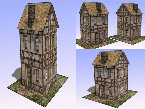 Maquete de papel de uma Casa Medieval/ Papercraft 3d.