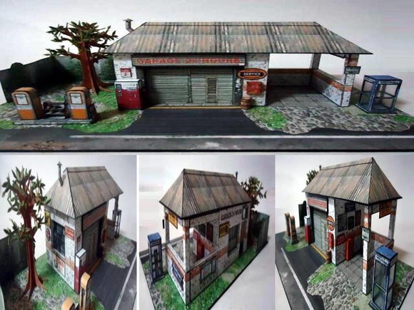Maquete de papel de uma Garagem/ Papercraft 3d.