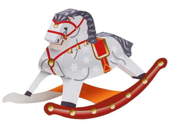 Miniatura de papel Cavalo de balanço/ Papercraft 3d.