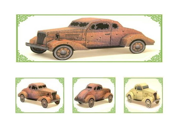 Miniatura de Papel Carro Assombrado Chevy de 1937/Papercraft