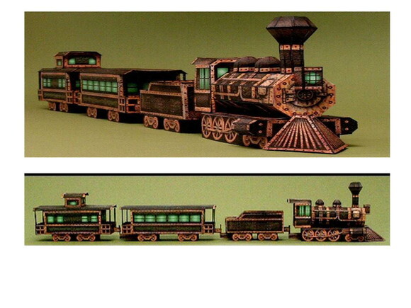 Miniatura de Papel de um Trem Fantasma/ Maquete 3d.